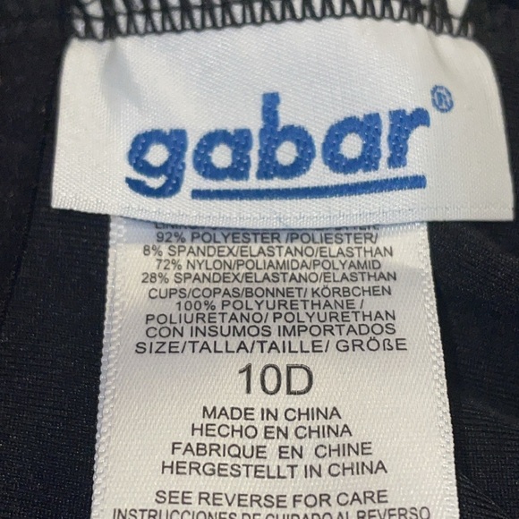 Gabar One Piece Swimsuit. Size 10D.  Striped Top W Solid Bottom. - Picture 3 of 9